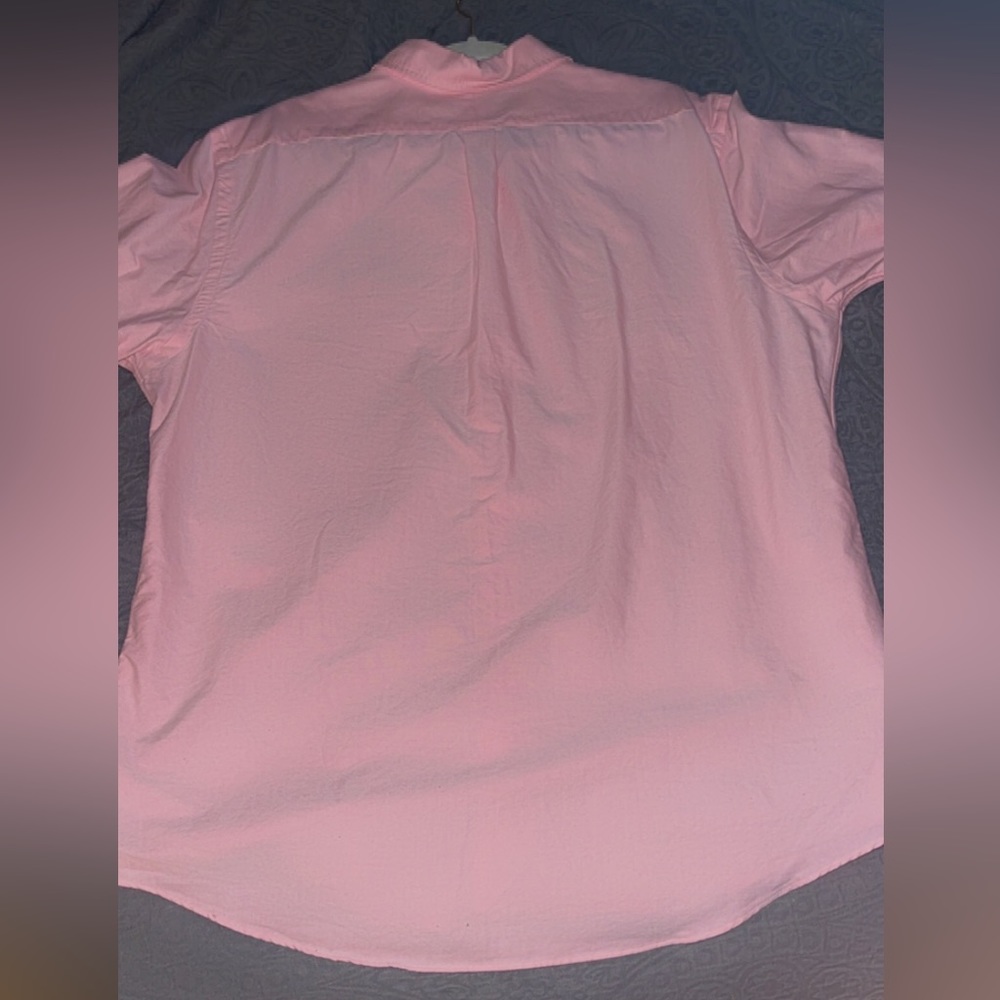 Men polo dress shirt in pink